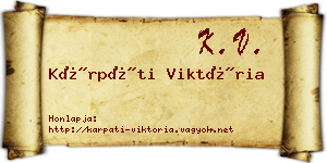 Kárpáti Viktória névjegykártya